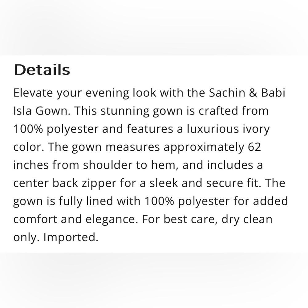 Sachin & Babi Isla Gown NWT Size 6 - Picture 3 of 3